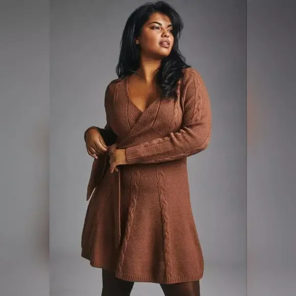 NEW Greylin Elegant Wrap Sweater Dress M - Picture 4 of 5